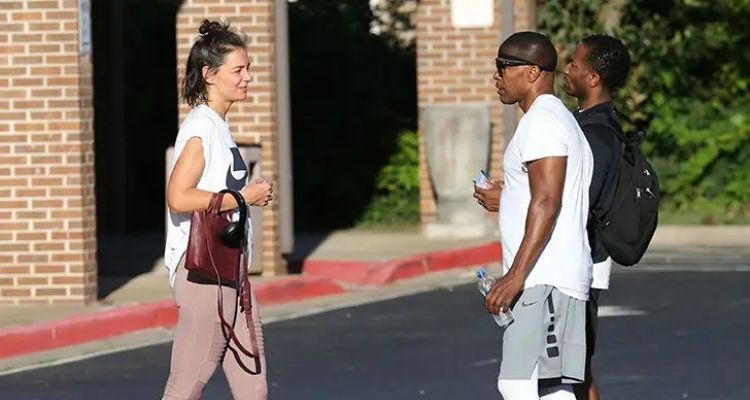 A 2018 picture of Kristin Grannis's ex, Jaime Foxx with then-girlfriend, Katie Holmes.